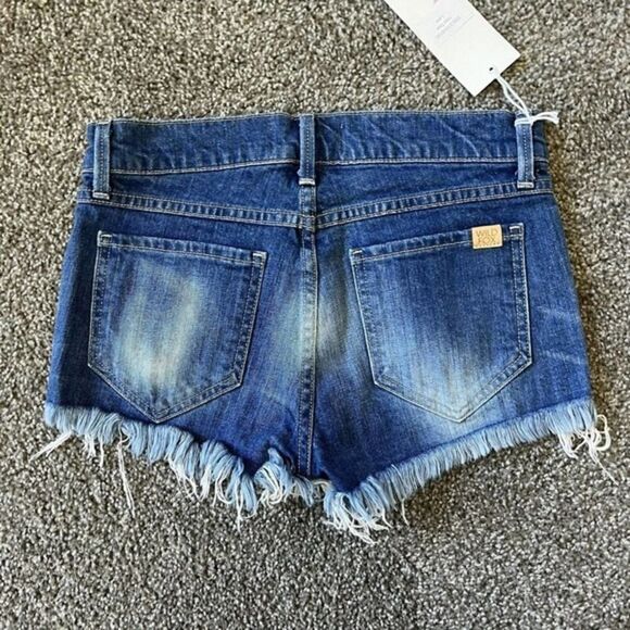WILDFOX Lara Cutoff Denim Shorts in Voo doo fringe jean shorts size 27 nwt - Picture 4 of 8